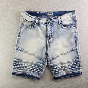 CJ Black Shorts Mens 34 Denim Stonewashed Slim Fit Western Y2K Skater Emo Goth